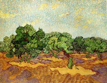  azul Pintura al %C3%B3leo - Olivar cielo azul pálido paisaje de Vincent van Gogh